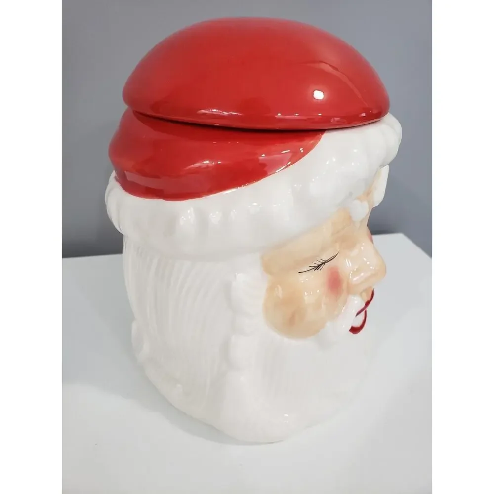 Vermont Country Store Santa Claus Winking Cookie Jar Retro Decor Kitschy Grandma